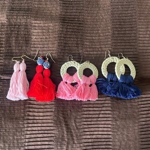 Bundle of 4 pairs of The Tiny Tassel earrings